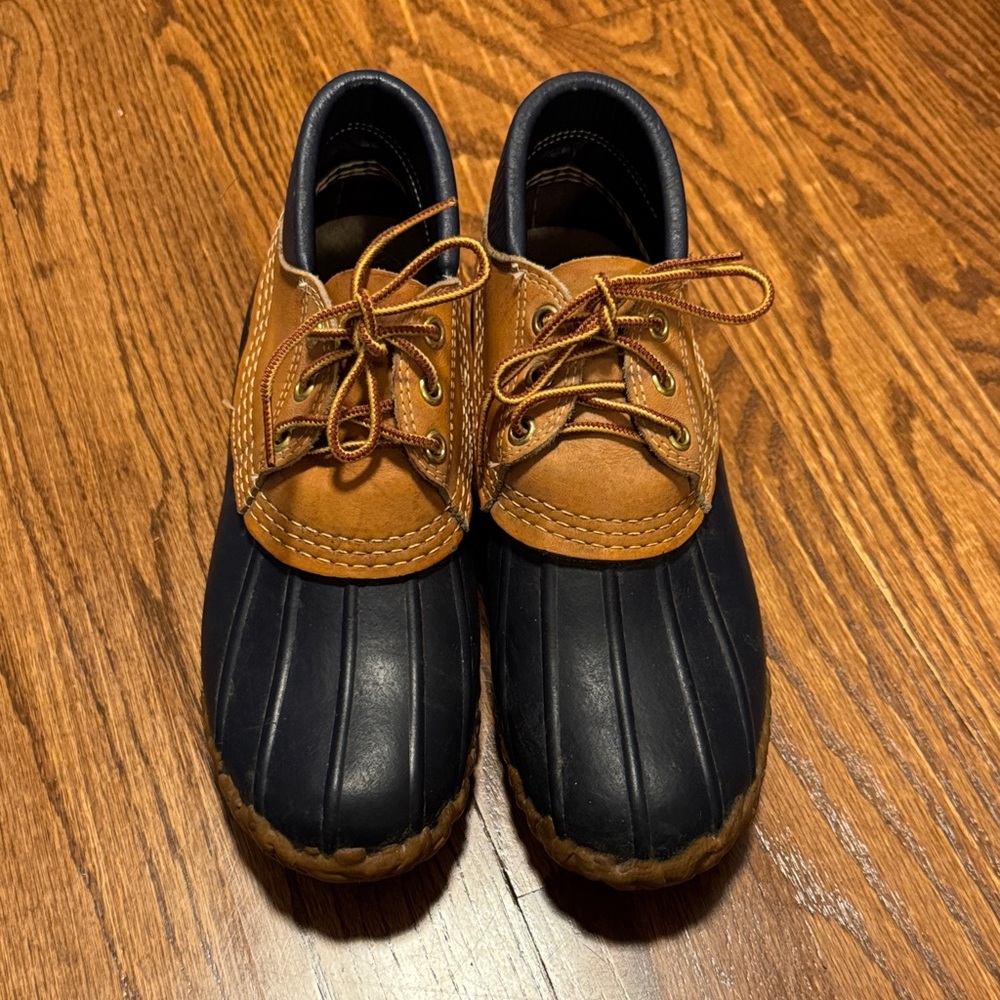 L.L. Bean Two-Tone Duck Boots in Black and Brown